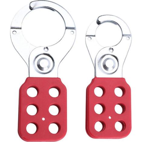 Sicherheits-Lockout-Haspel Set 25mm & 38mm, Stahl, für 6 Vorhängeschlösser
