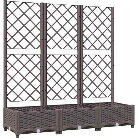 Maison Exclusive - Garten-Pflanzgefäß mit Spalier Braun 120 x 40 (1/5)