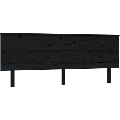 Maison Exclusive - Kopfteil Schwarz 204x6x82,5 cm Massivholz Kief