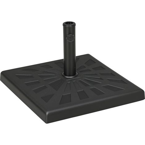 Pied de parasol carré polyrésine 19 kg pour mâts Ø32-48 mm noir (1/5)