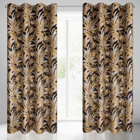 Adel-Gardine 140x250 cm schwarz und gold (1/5)