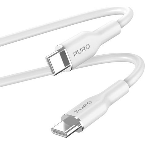 Câble souple PURO ICON – Câble USB-C vers USB-C 1,5 m (Blanc) (1/2)