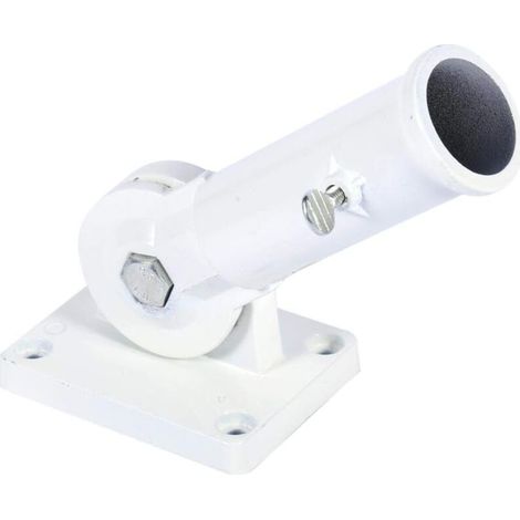 Flag Stand, Wall Mount Adjustable Metal Flag Holder Bracket White Windsock Base with Screws