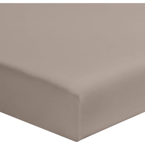 Drap housse percale lin bonnet 30 cm 140x200 cm (1/2)