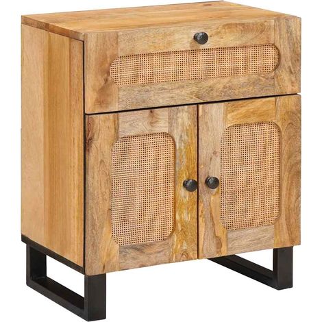vidaXL  Bedside Cabinet  Natural 50 x 33 x 60 cm Solid Mango Wood