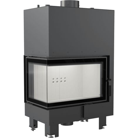 Kratki Wasserführender Kamineinsatz MBM links 12 kW Ø 180 schwarz Hausheizung Kamin (1/5)