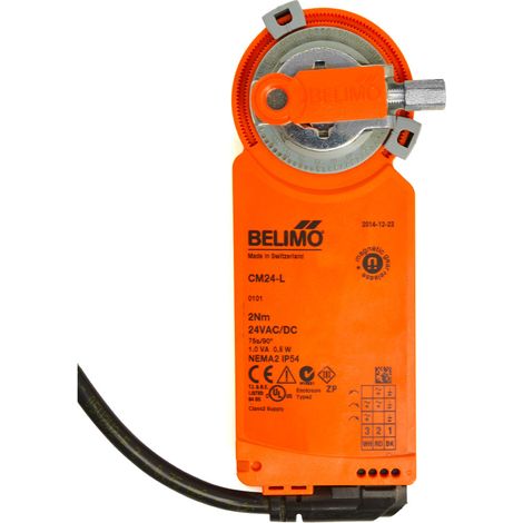 Servomoteur rotatif chauffage au sol 24V – Couple 2Nm – Angle de rotation 287,5° – Indice de protection IP54 – Pour clapets jusqu'à 0,4m² – Belimo
