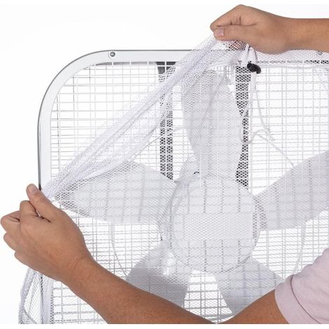 Paquete de 2 tapas y cubiertas antipolvo para ventiladores de caja cuadrados de 20 pulgadas, a prueba de niños. (1/5)