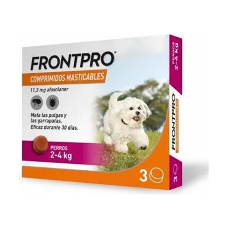 Frontpro Comprimido para perros masticable antiparasitarios 2-4 Kg 3 Pastillas (1/2)