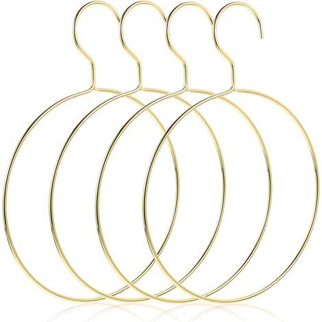 Lot de 4 anneaux porte-ceintures et foulards – Organisation pratique de penderie (1/5)