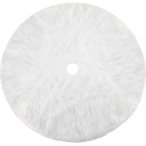 Gonna per albero di Natale in peluche bianco con neve, decorazioni per albero di Natale, tappetino natalizio, copertura per base albero, gonna per albero di Natale, 31 pollici / 78 cm (1/4)