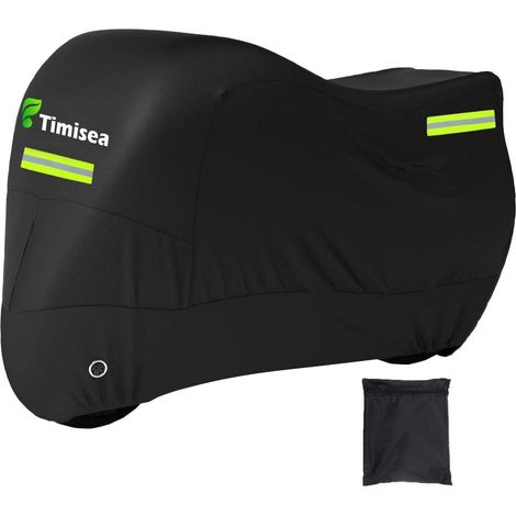 Motorrad Abdeckplane wasserdicht & winterfest mit Reflektionsstreifen, Schwarz, 245cm (1/5)