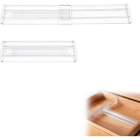 Separateur Tiroir, Separateur Tiroirs Reglable, Séparateur de Tiroir, Grille Diviseur de Tiroir Assemblage sans Colle, Separateur Tiroirs pour Sous-vêtements Chaussettes Cuisine Bureau, 2 Piezas (1/5)
