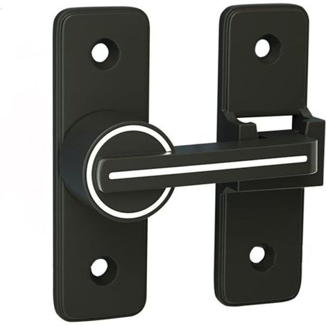 Verrou Serrure de Fermeture Porte Interieure Coulissante de Lumineux, 180° Loquet de Crochet a Porte Bascule, Boulon de Verrouillage de Boucle Moraillon Antivol, pour Porte, Fenêtre (180 Degrés) (1/5)