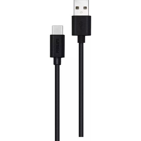 Cable USB 2.0 Philips DLC3104A/ USB Tipo-C Macho - USB Macho/ 1.2m/ Negro (1/3)