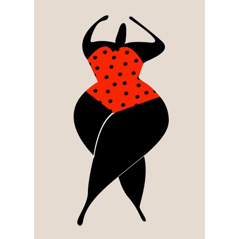 Papier peint panoramique silhouette femme idéal chambre Tapisserie panoramique originale rétro Papiers peints panoramique tendance noir et rouge (1/2)