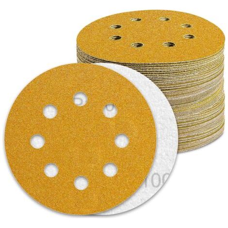 royaluxe-Disque Poncage 125mm Grain 100 Papier Poncer 100pcs Disques Abrasif pour Ponceuse Excentrique Papier de Verre (1/5)