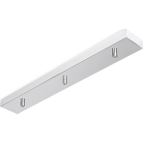 Rosone Multicavo 3 Fori In Metallo Cromo Spazzolato L60Cm