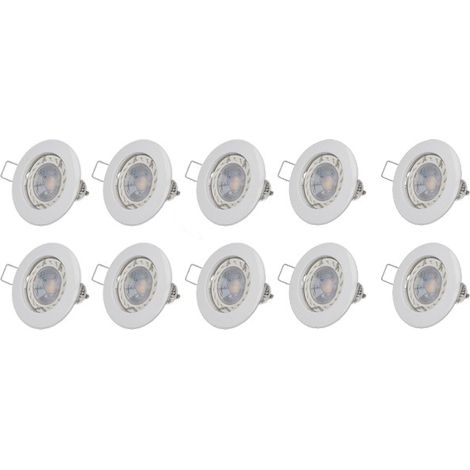 Lot de 10 spot LED GU10 blanc 5W 4000K