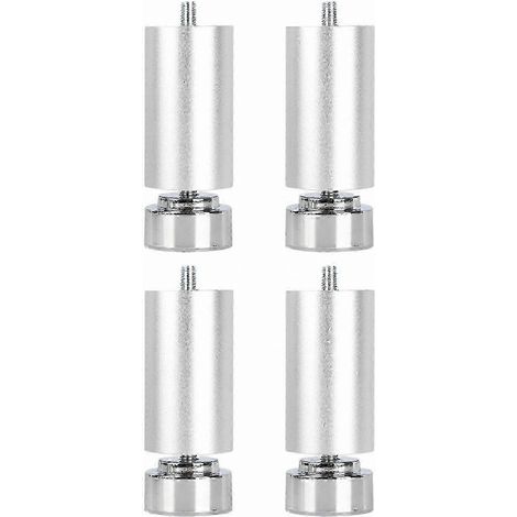 Pieds métalliques réglables à filetage M10, compatibles avec les canapés, les lits, les tables et les armoires pieds de meubles de support robustes (paquet de 4, argent, 25 cm). (1/5)