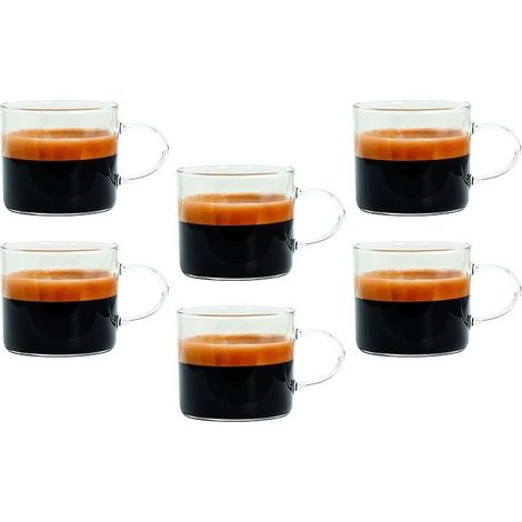 Set 6 Tazzine Tazze Caffè Vetro Borosilicato Lyra 100 cc Tognana