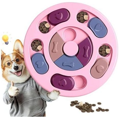 Jouets Puzzle pour Chiens, Jouets interactifs pour stimuler Le QI et soulager l'anxiété des Chiots, Jouets d'enrichissement prolongeant Le Repas, lavables et résistants pour Chiots et Chats, Rose (1/5)