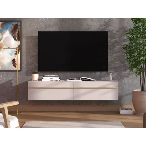 TV-Möbel Carcare, ein Regalboden, 2 Türen, 2 Fächer, 154x42x32h cm Beige (1/5)
