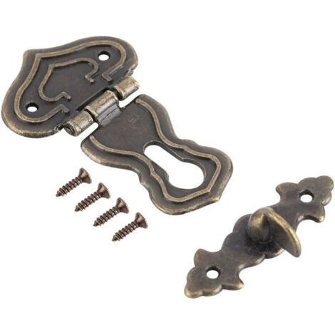 Bronze Latch Lock Cabinet Locks Antique Style Latch Hook for Small Jewelry Boxes for Suitcases and Cupboards, 10 Pieces (1/5)