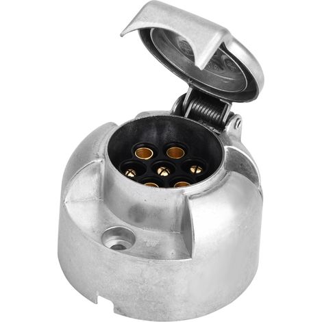 Prise 7 broches pour remorque auto, adaptateur fiche métal connecteur pour caravane attelage remorquage 12V (1/5)