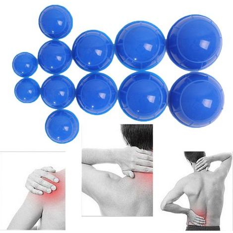 Set mit 12 Silikon-Saugnäpfen für professionelle Körpermassage, Saugnapf-Akupunktur-Set (1/5)
