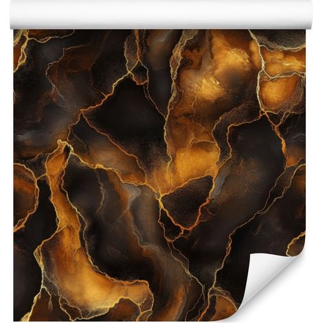 Papier peint encre rouille, ocre et noir pour salon et chambre 50x1000 cm (1/5)