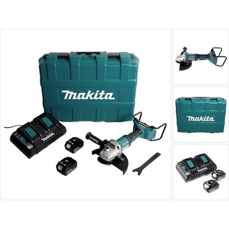 Amoladora angular sin cable Makita DGA 900 PGKX2 36V ( 2x18V ) 230mm sin escobillas + 2x batería 6,0Ah + cargador doble + Ezynut + maletín (1/5)