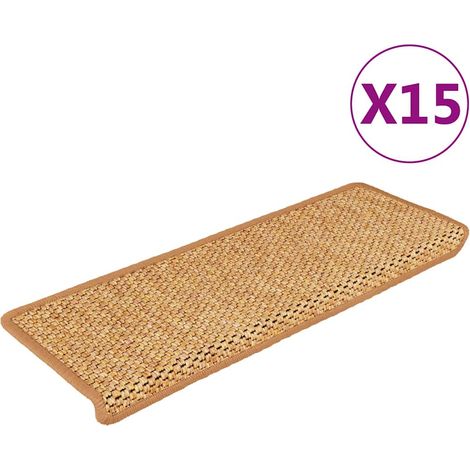 Maison Exclusive - Tapis d'escalier autocollants 15 pcs 65x21x4 cm sisal (1/5)