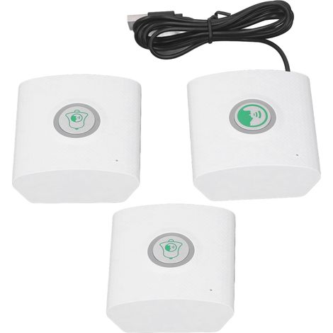 Interphone vocal bidirectionnel longue portée 433 MHz, blanc, avec 2 unités externes et 1 unité interne, pour la sécurité domestique. (1/5)