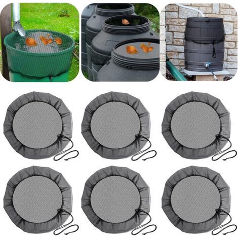 Filets de récupération d'eau de pluie avec cordon de serrage, protection anti-feuilles et répulsif anti-moustiques - Ø80 cm (1/4)