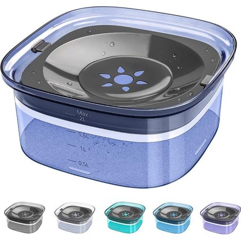 Gamelle d'eau pour Chien, No-Spill Gamelle d'eau Flottante pour Animal Voyage, Grande Capacité 2L, Anti-débordement Bol d'eau de flottabilité, Bol d'alimentation Automatique pour Chien, Chat-Voilet (1/5)
