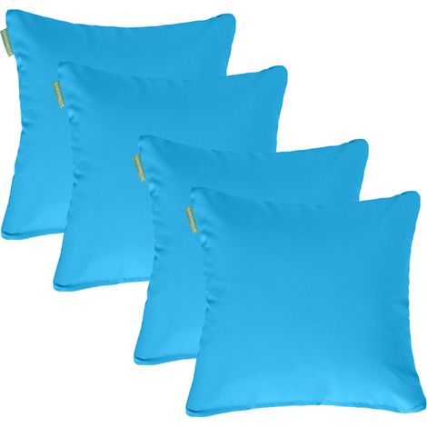 Gardenista - Cuscini sparsi per mobili da giardino, Cuscini quadrati resistenti all'acqua, Cuscini per schienale per sedia in rattan 45x45 cm, Cuscino yoga per adulti - Turchese 4 Pezzi
