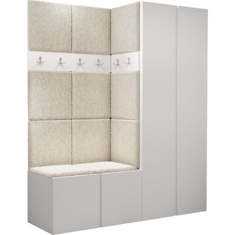 Conjunto para recibidor Pinis III, Abriamo 03, 186x158x46cm, Tapiz, Aglomerado laminado, Colocada, Montada en la pared (1/5)