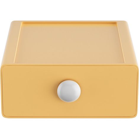 Desktop Drawer Storage Box Multifunctional Space Saving Large Capacity Desk Supplies Storage Organiser for Home and Office Yellow