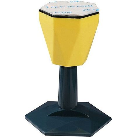 Butée de porte en silicone silencieuse et auto-adhésive, protection de porte et de mur, 1 pièce, jaune et bleu (1/5)
