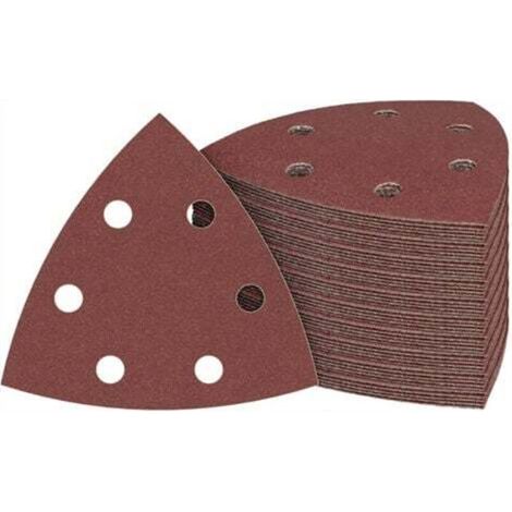 Papier abrasif triangulaire Delta pour ponceuse – 100 unités, grain 150, dimensions 93 x 93 x 93 mm