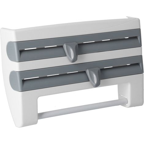 Étagère de rangement de cuisine multifonctionnelle avec coupe-film alimentaire, gris-bleu (1/5)