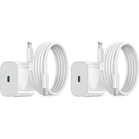 【NX】Lot de 2 chargeurs iPhone – Adaptateur de charge rapide + USB-C 20 W Blanc Lot de 2 chargeurs Samsung (20 W Blanc) Samsung (20 W Blanc) (1/5)