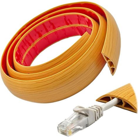 Goulotte Passe Cable Sol, 1.5Mx 5CM Protege Canal De CâBle Flexible Petit Canal de câble Flexible pour Le Bureau, Le Concert (1/5)