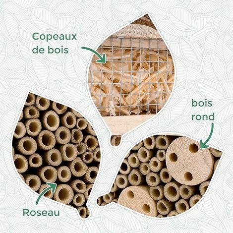 Hôtel à Abeilles Insectes en Bois Toit en écorce - Maison Insectes, Hotel A Insectes Abeilles, Coccinelles, Insectes - Hotel Insecte Toit en Bois (1/4)