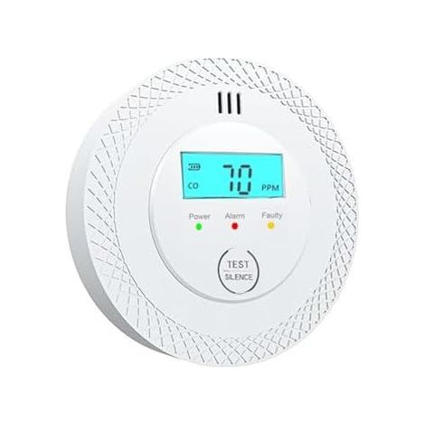 Détecteur de Monoxyde Carbone Blanc - 10 Ans Vie Batterie, Alarme CO, Installation Facile pour Camping-Car, Maison et Bureau (1pack) (1/5)