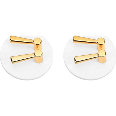 Set mit 2 selbstklebenden, multifunktionalen Wandhalterungen, kein Bohren erforderlich, einfach zu bedienen, hohe Belastbarkeit, für Zahnbürsten (weiß). (1/5)
