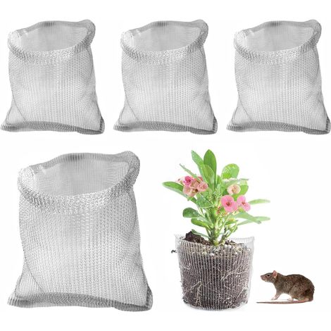 Lot de 4 paniers anti-racines acier inoxydable 35x35 cm, protection plantes contre campagnols et souris. (1/5)