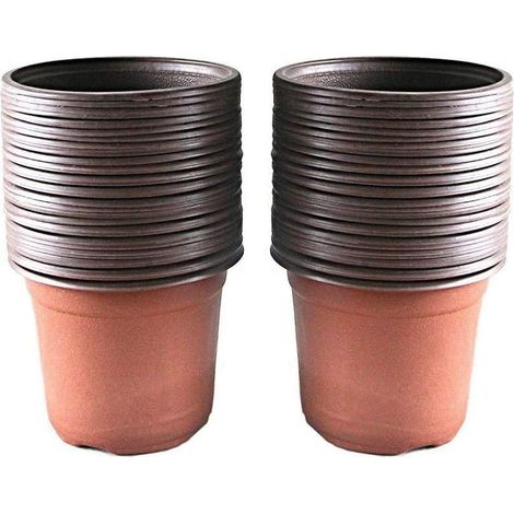 Lot de 100 pots en plastique pour semis et plantes, 10 cm, souples et flexibles, résistants à la casse.