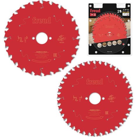 Freud Pro Twin Pack TCT Circular Saw Blades 190mm x 30mm Bore - 12 + 24 Tooth (1/5)